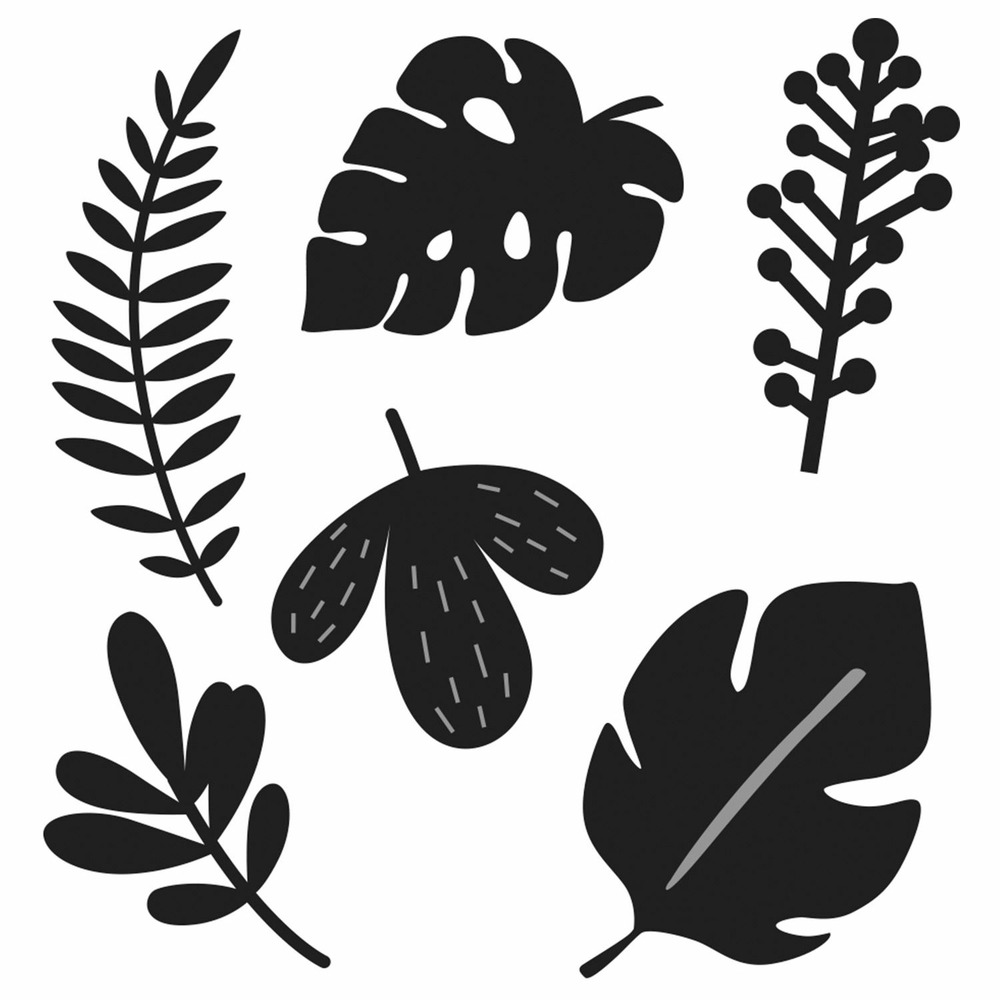 Matrices de découpe 6 minies feuilles tropicales