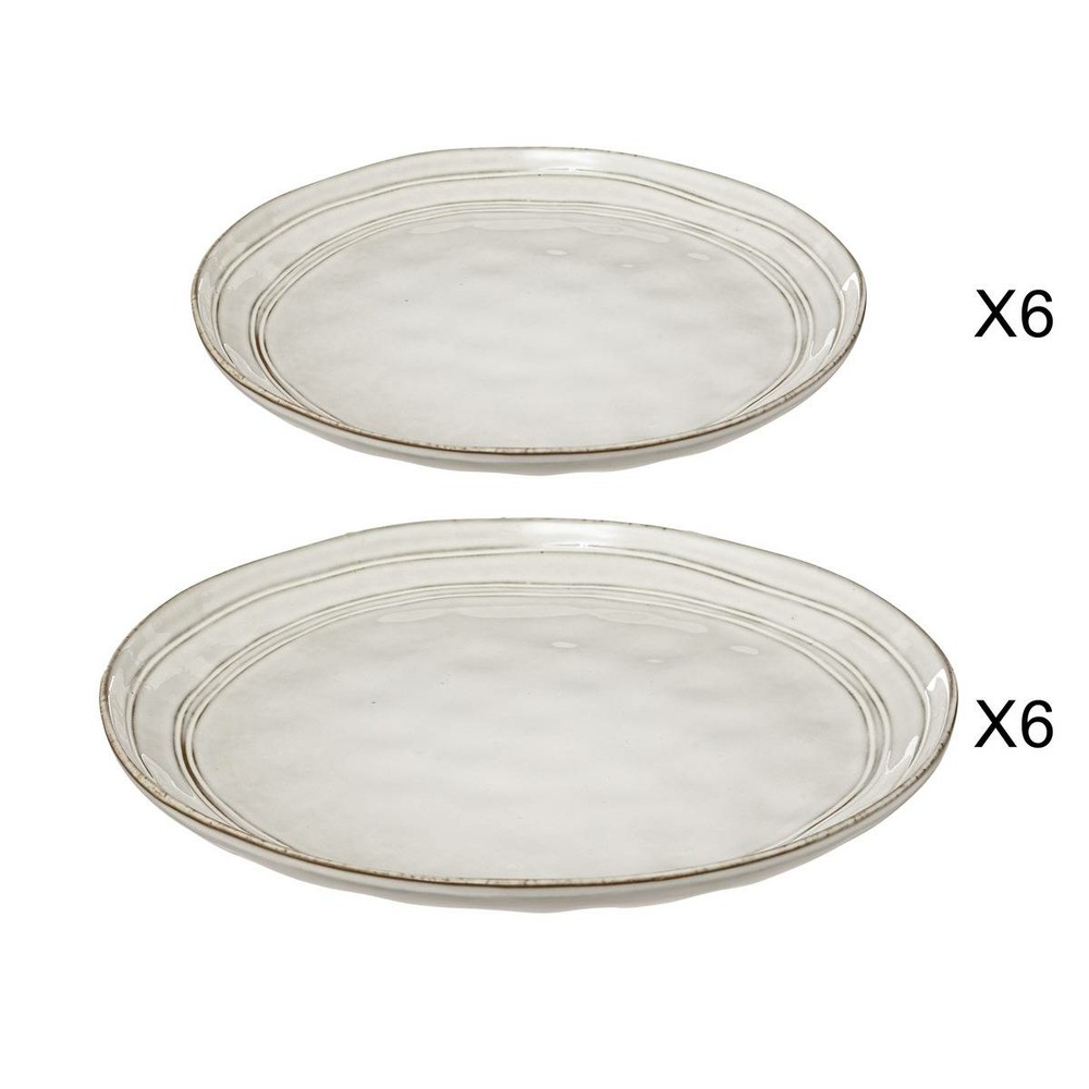 Service de 12 pièces flower gris