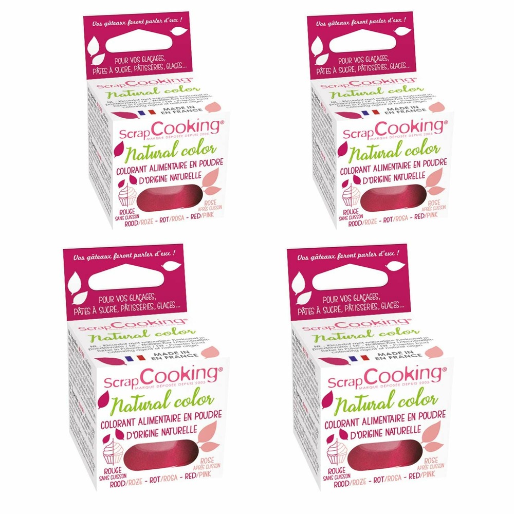 Colorant alimentaire naturel en poudre 40 g - rouge-rose