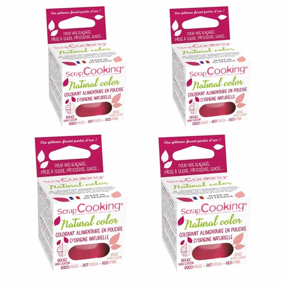 Colorant alimentaire naturel en poudre 40 g - rouge-rose