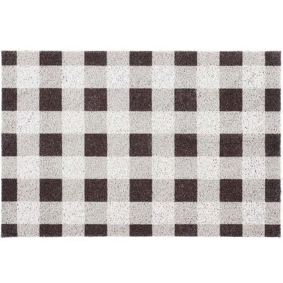 Tapis dessous de paillasson à motifs carreaux