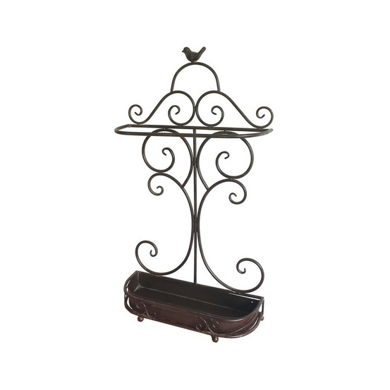 Porte-parapluie en fer forgé marron 70 x 39 cm