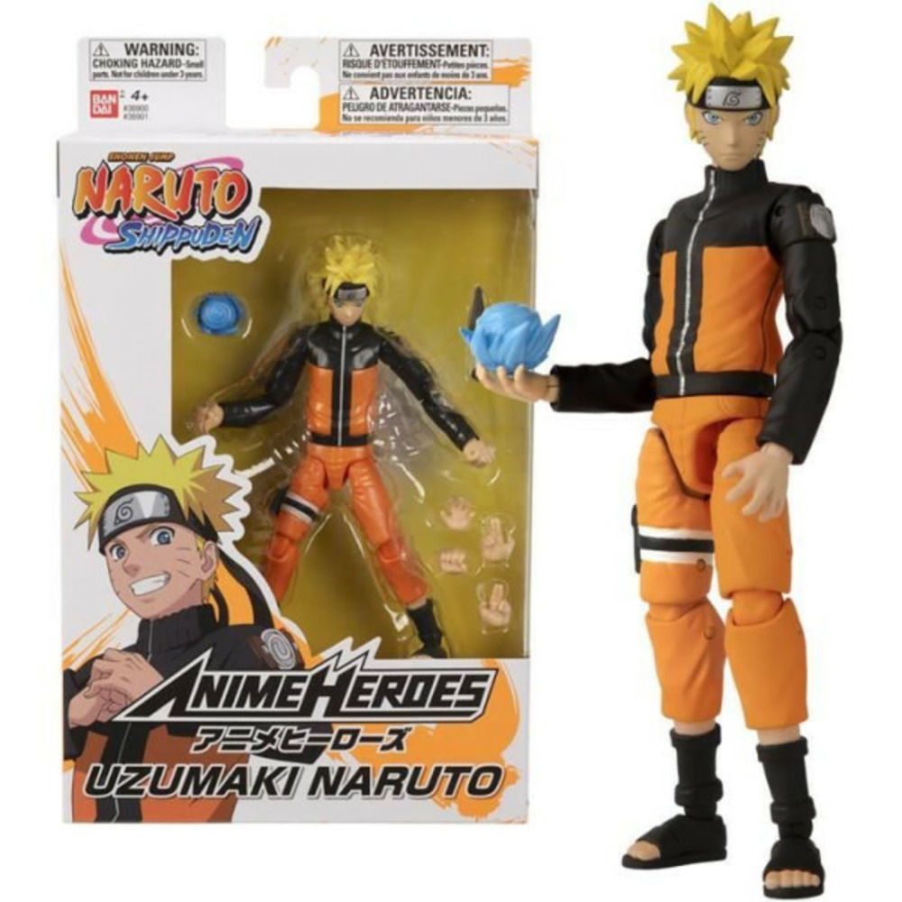 Figurine anime heroes naruto uzumaki 17 cm - bandai - collectionnez toutes les figurines anime heroes de