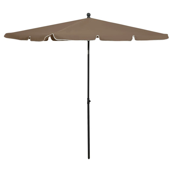 Parasol de jardin avec mât 210x140 cm taupe
