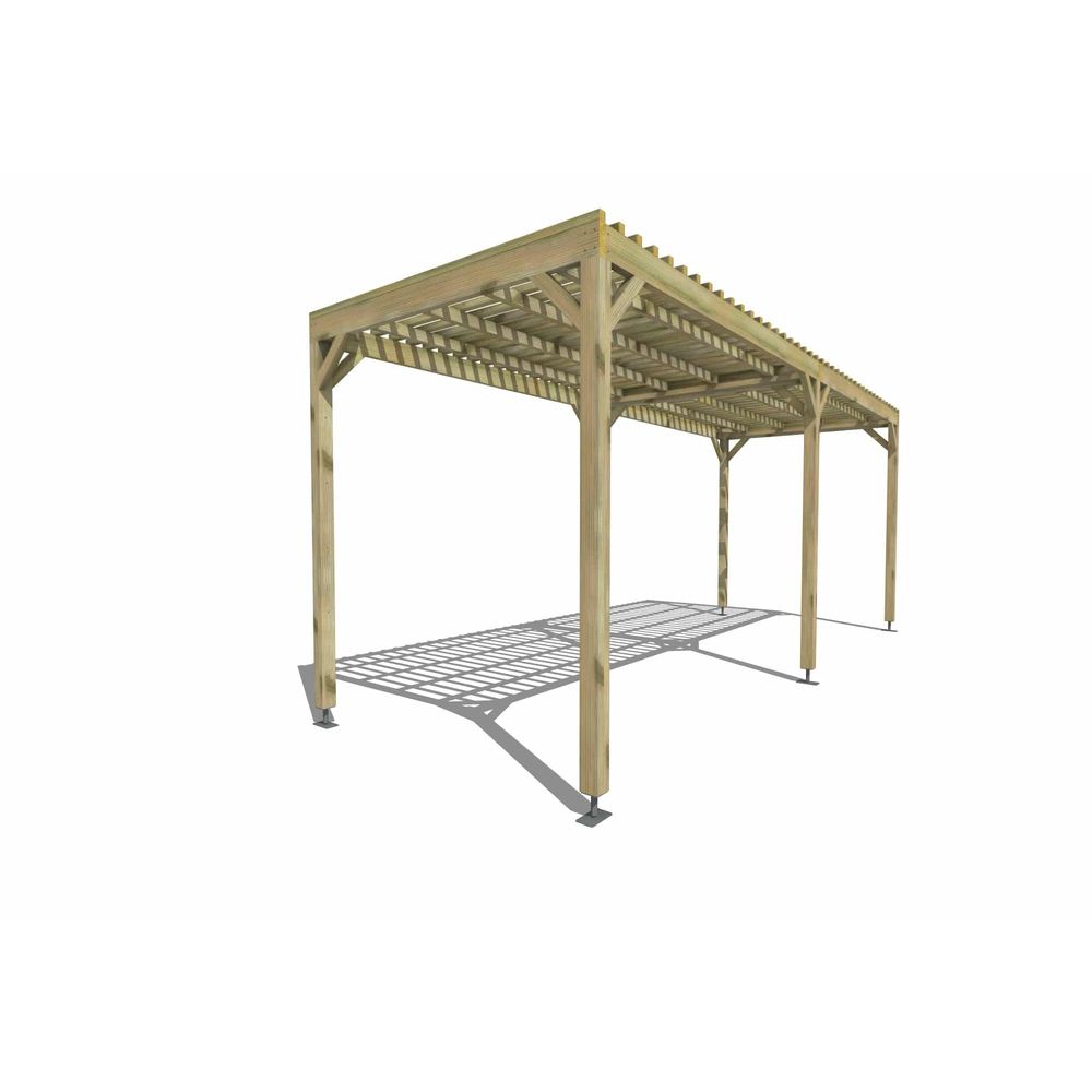 Pergola bois • 6m x 2m • indépendante • sens largeur • lattage bois • livraison comprise