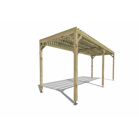 Pergola bois • 6m x 2m • indépendante • sens largeur • lattage bois • livraison comprise