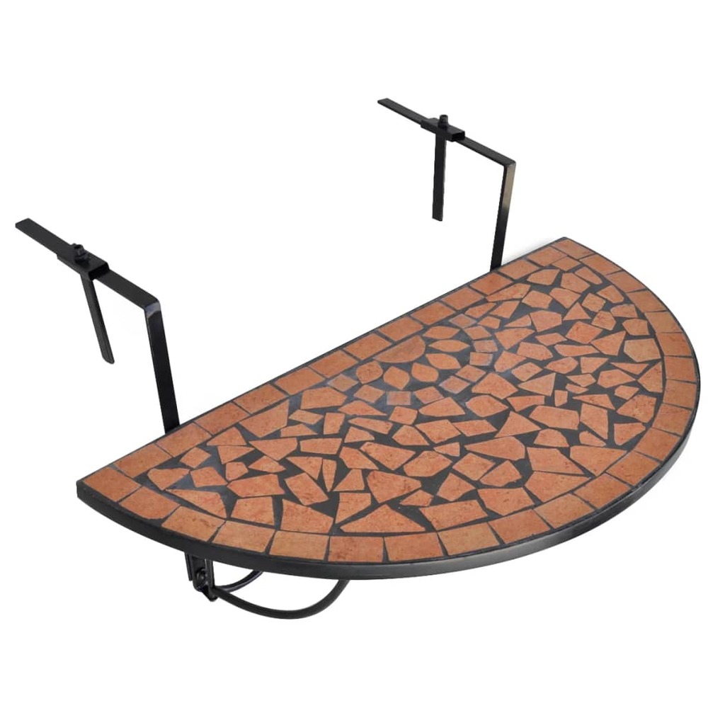 Table suspendue de balcon terre cuite mosaïque