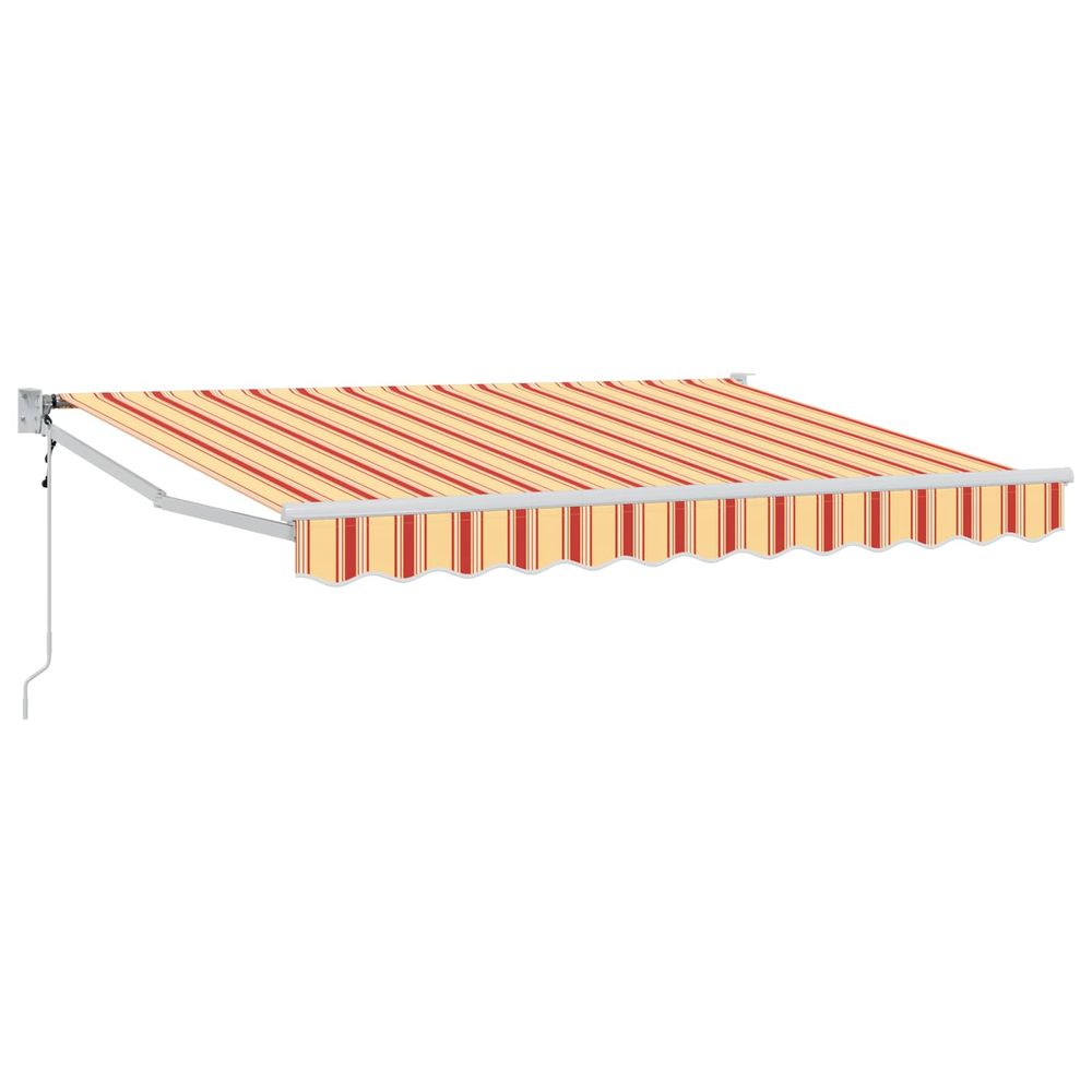Auvent rétractable jaune, orange et blanc 3,5 x 2 m