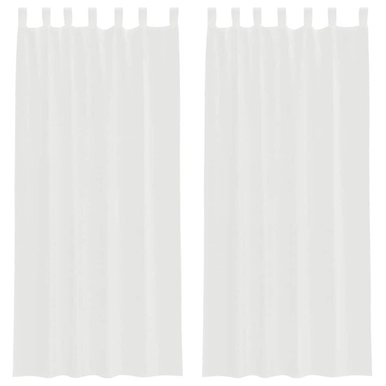Rideaux en voile avec boucles 2 pcs blanc 140x245 cm
