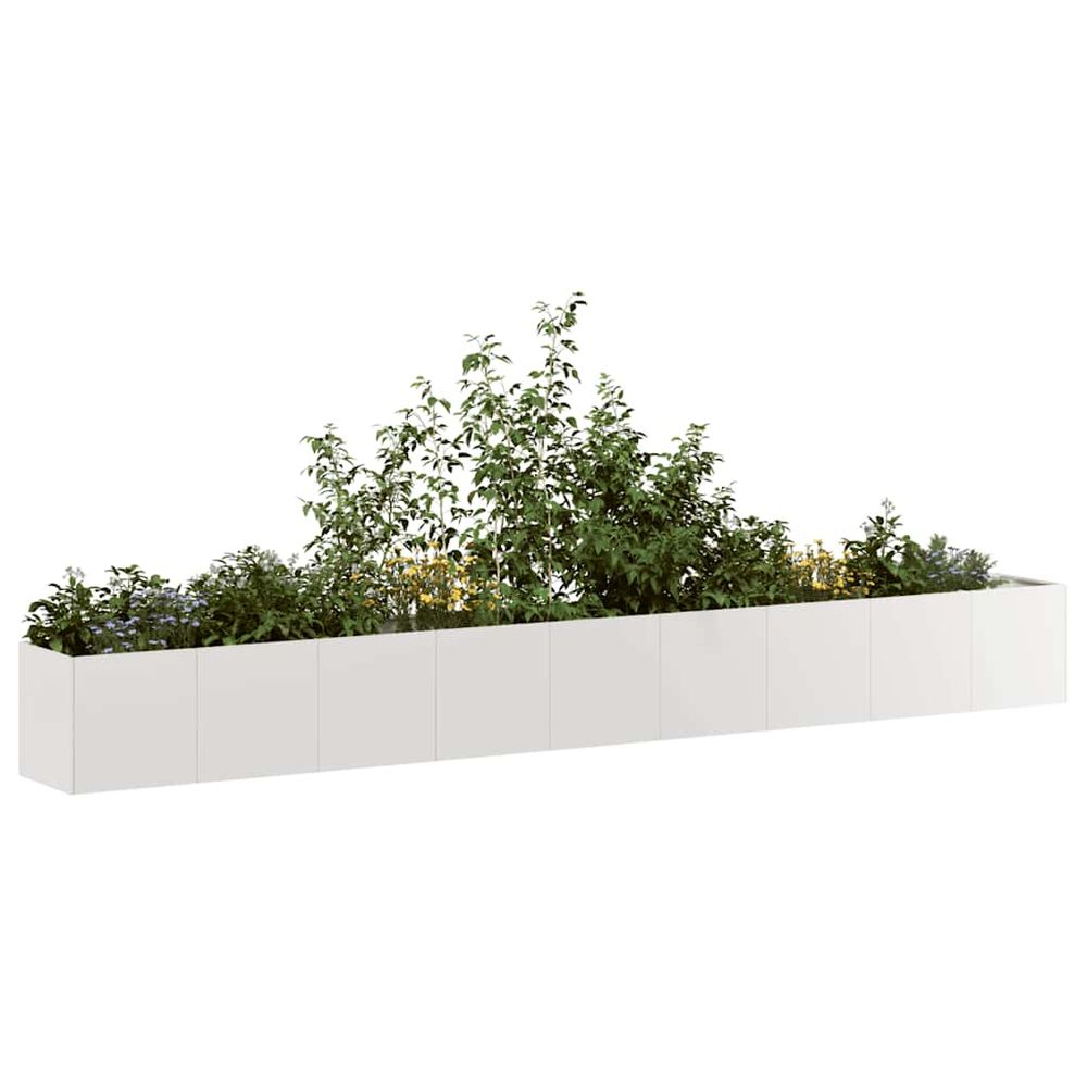 Jardinière xxl acier inoxydable pour aménagement extérieur 360x40x40 cm