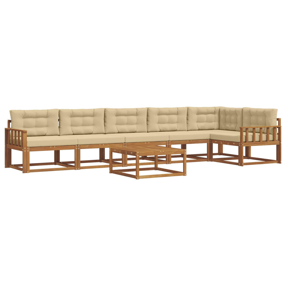 Ensemble de canapés d'extérieur 7 pcs naturel et beige
