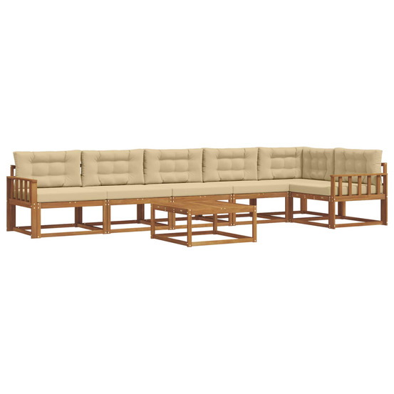 Ensemble de canapés d'extérieur 7 pcs naturel et beige