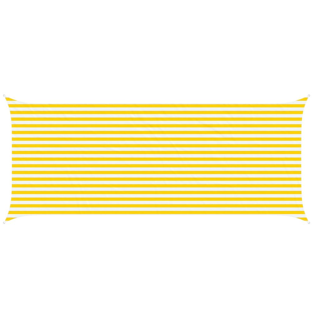 Voile d'ombre jaune et blanc 6 x 2,5 m 100 % polyester oxford