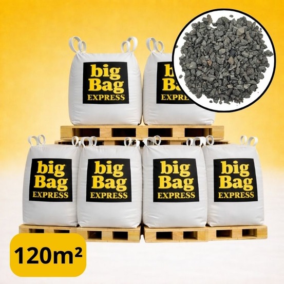 Pack 6 x big bag de +/- 1,5t ≃ 120m² gravillon “grain de riz” gris ø 2/6 mm - livraison premium