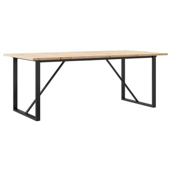 Table à manger cadre en o 200x100x75,5 cm bois pin massif acier