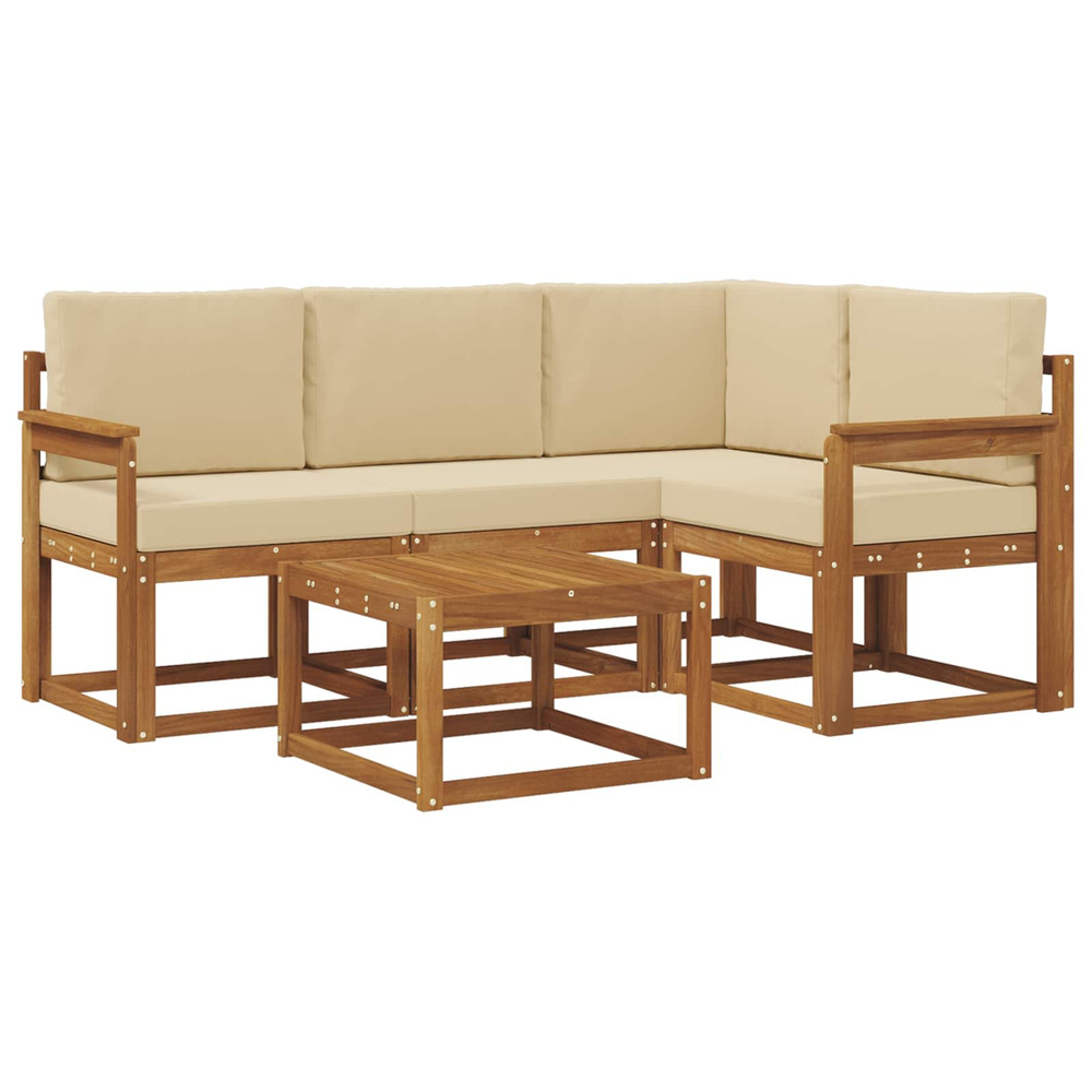 Ensemble de canapés d'extérieur 5 pcs naturel et beige