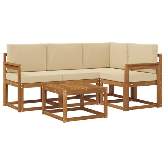 Ensemble de canapés d'extérieur 5 pcs naturel et beige