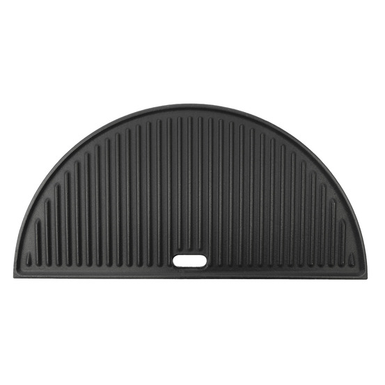 Demi-plaque de cuisson en fonte réversible patton pour barbecue kamado - 44 x 22 cm