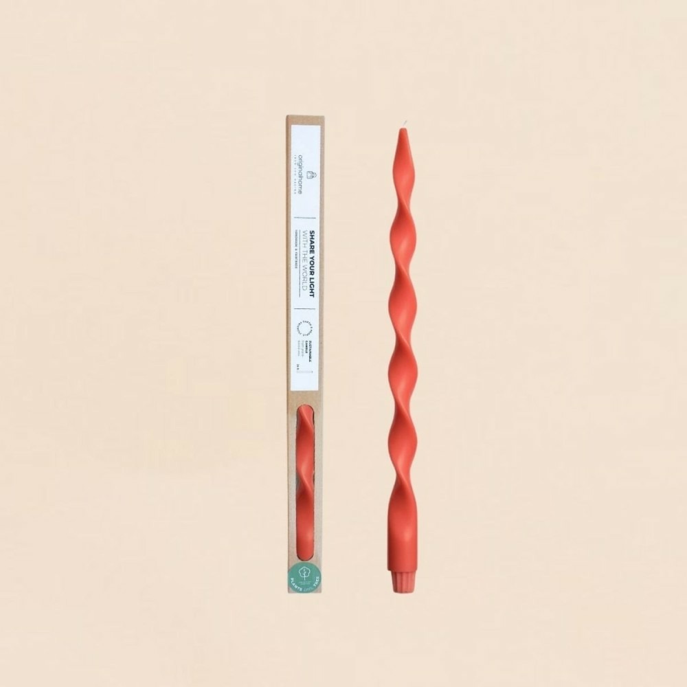 Bougie spirale rouge 40cm, flora