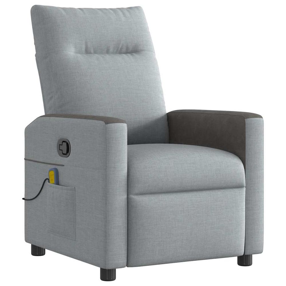 Fauteuil de massage inclinable gris clair tissu