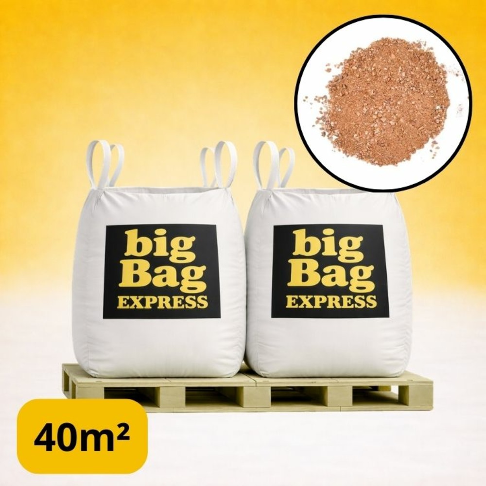 Pack 2 x big bag de +/- 1,5t - 40m² sable stabilisé rose de provence pour terrain de pétanque 0/4 mm - livraison premium