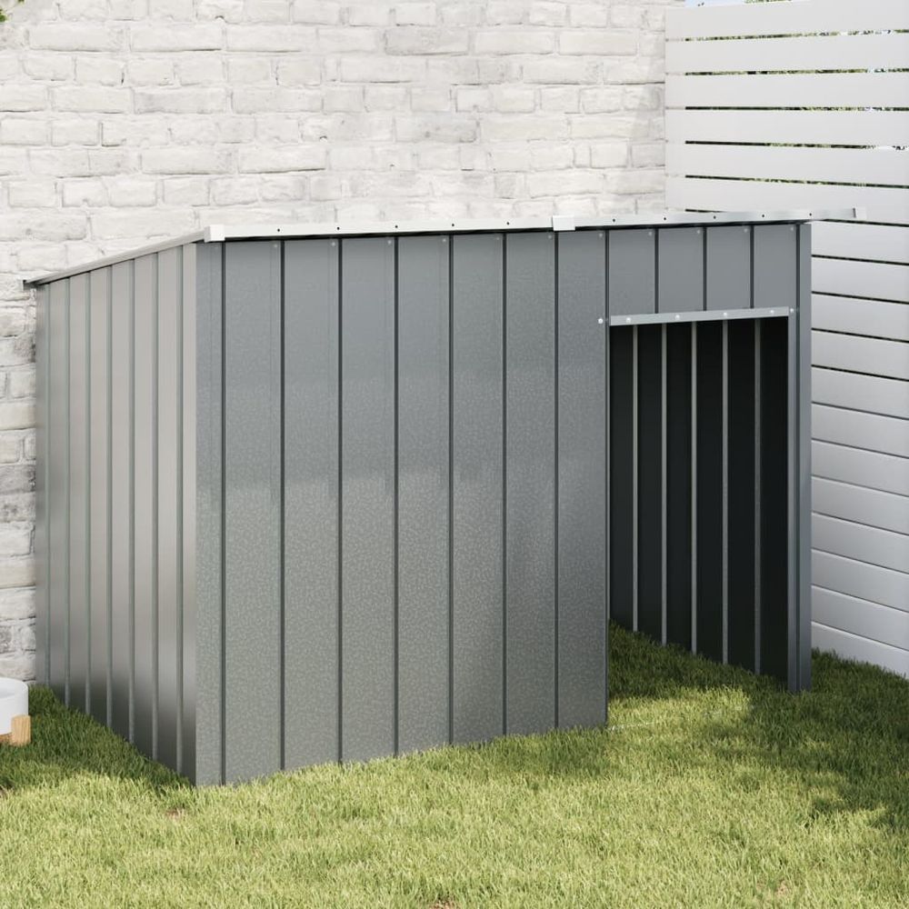 Niche pour chien de jardin en acier galvanisé avec toit anthracite