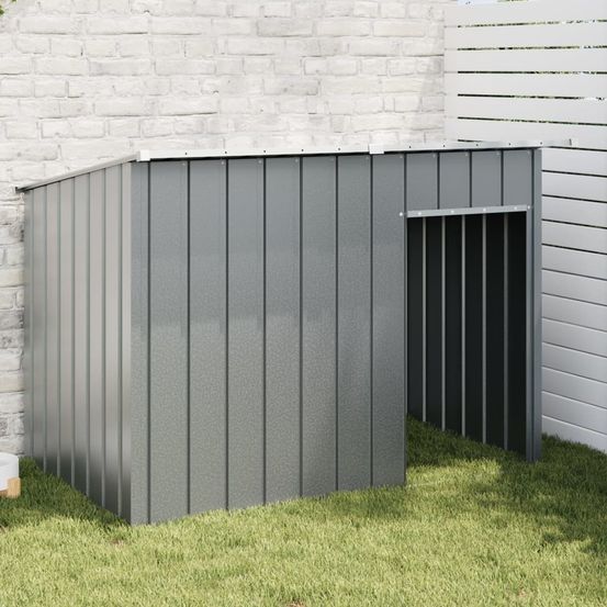 Niche pour chien de jardin en acier galvanisé avec toit anthracite