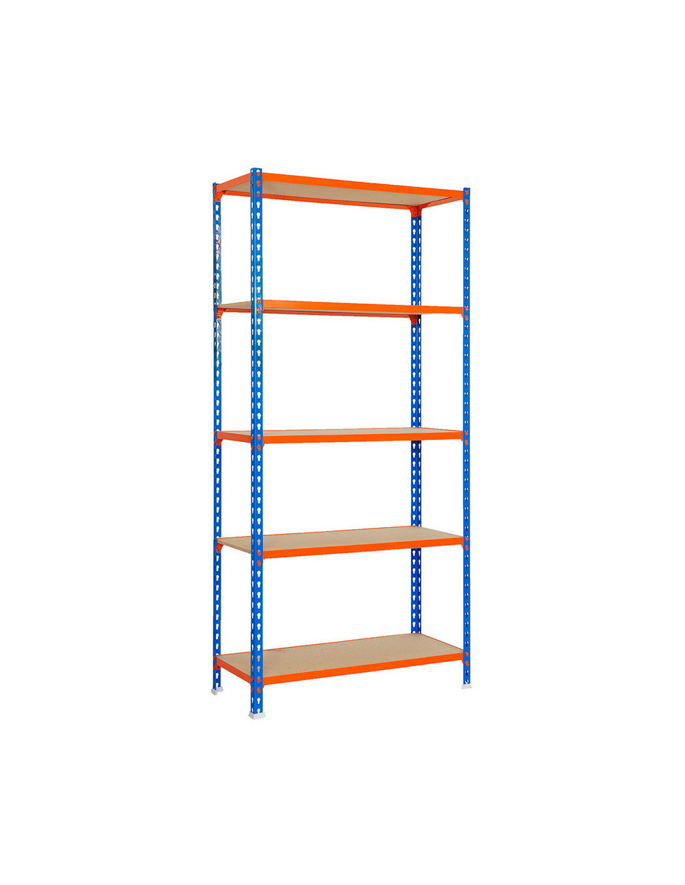 Etagère légère sans vis maderclick 5/400 bleu/orang/bois bleu/orange/bois 1800x900x400 - simonrack