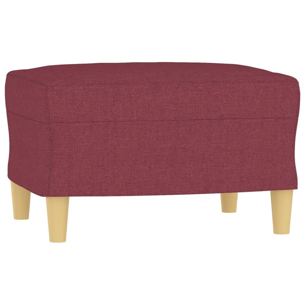 Repose-pied rouge bordeaux 60x50x41 cm tissu