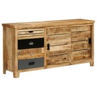 Buffet bahut armoire console meuble de rangement bois de manguier solide 160 cm