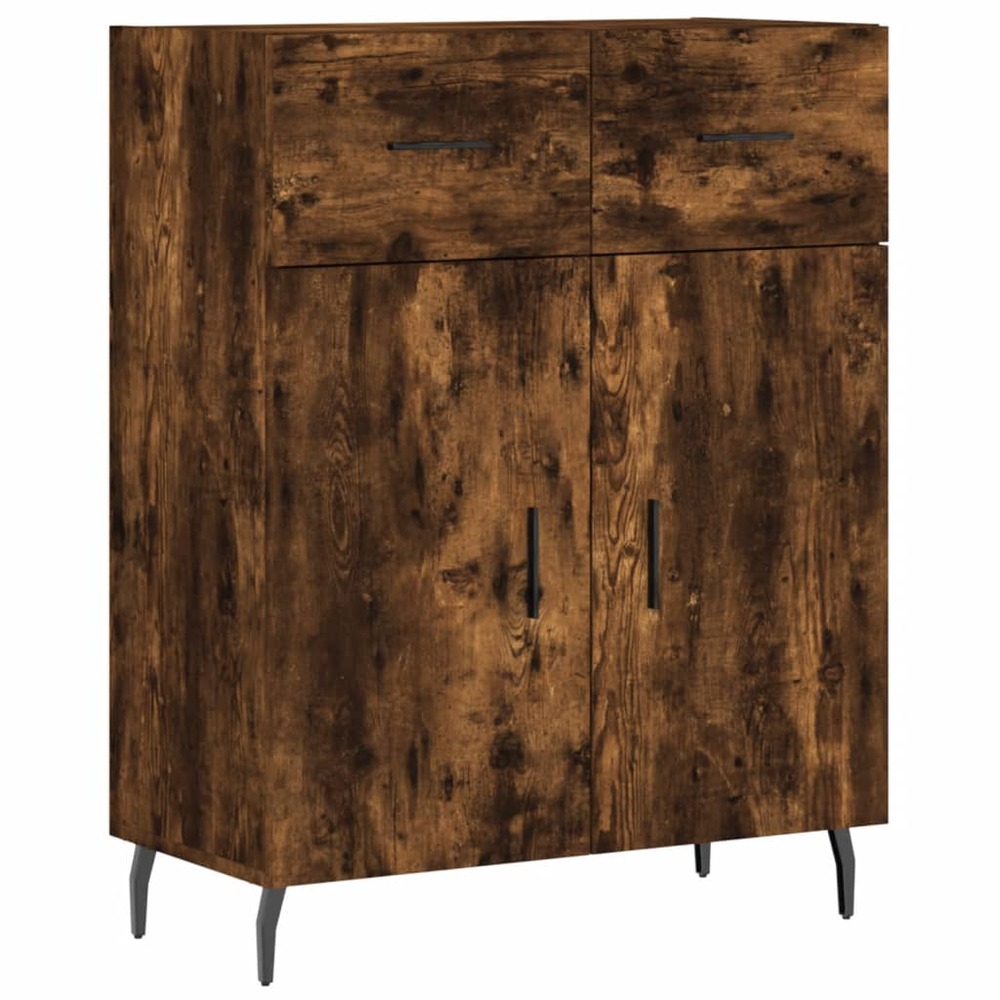 Buffet bahut commode armoire meuble de rangement organisateur cuisine salle de séjour salon 69,5 x 34 x 90 cm bois d'ingénier