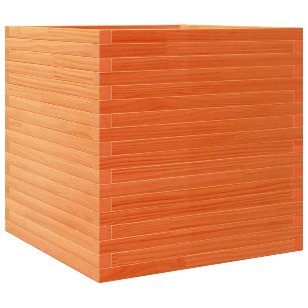 Jardinière bac lit surélevé plantes fleurs terrasse jardin cire 70 x 70 x 68,5 cm bois de pin massif marron