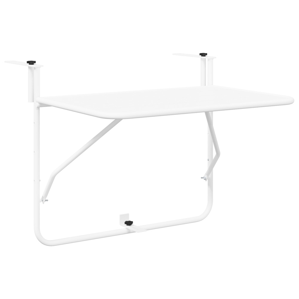 Table de balcon pliable blanche 60x40 cm en acier