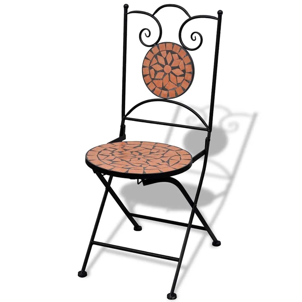 Chaises pliables de bistro 2 pcs céramique terre cuite