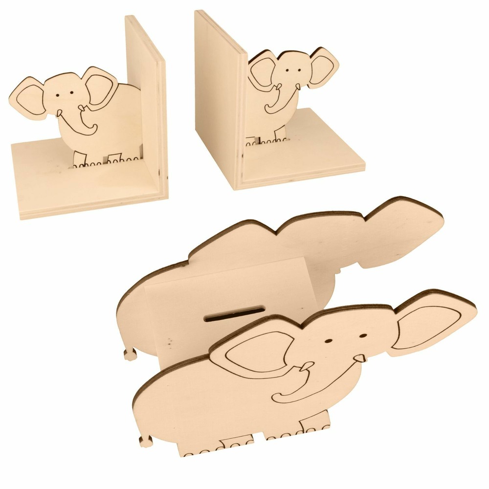 Serre-livres + tirelire éléphant