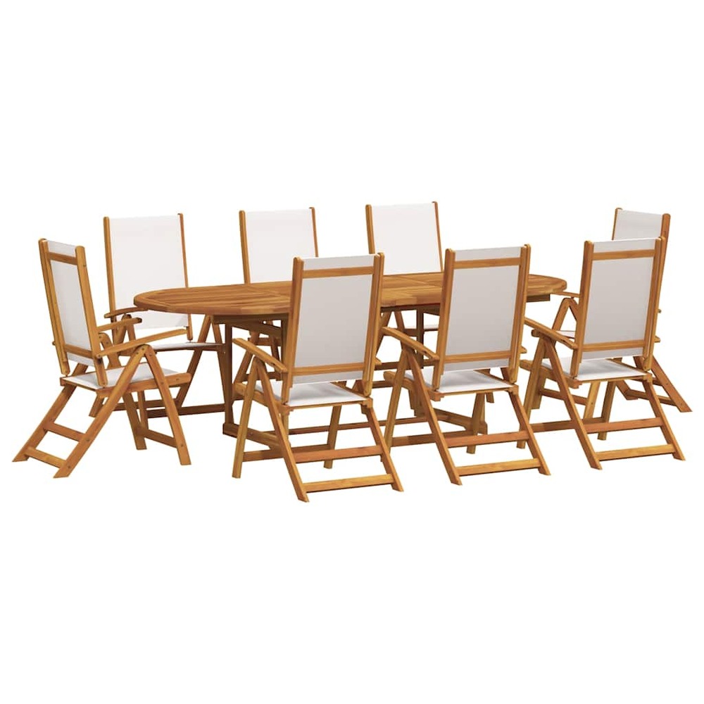 Ensemble à manger de jardin 7pcs bois d'acacia solide textilène