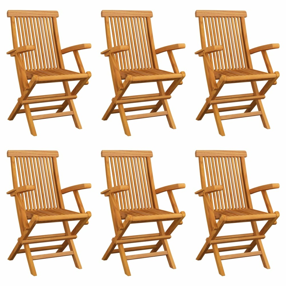 Chaises pliables de jardin lot de 6 bois de teck solide