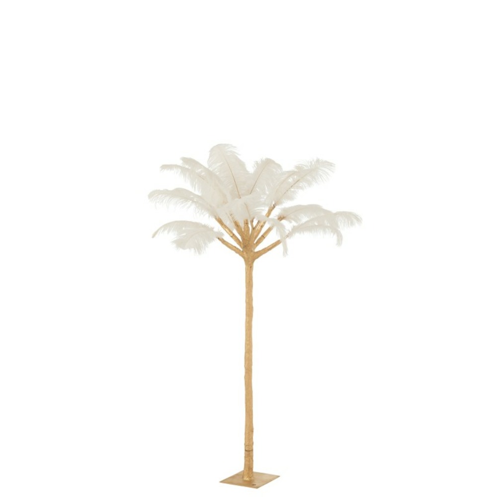 Arbre plumes avec pied en métal doré 90x90x120 cm h120