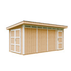Abri de jardin à base de bois en panneaux lp smartside 8.52 + 2.95 m² - cabane de jardin exterieur - timbela m905c-harvest honey