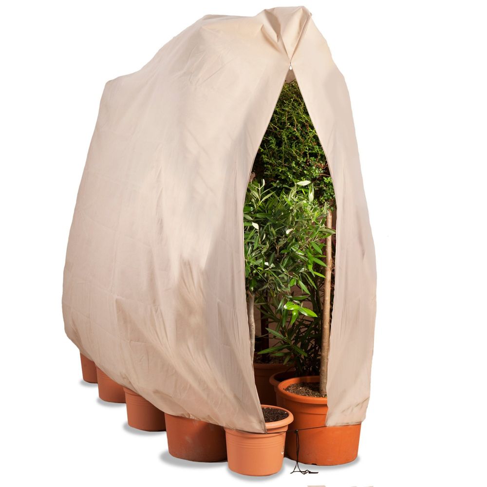 Lot De 2 Housses Hivernage Plantes 100x40x45cm - Voile Protection 70g/m² Avec Cordon De Serrage