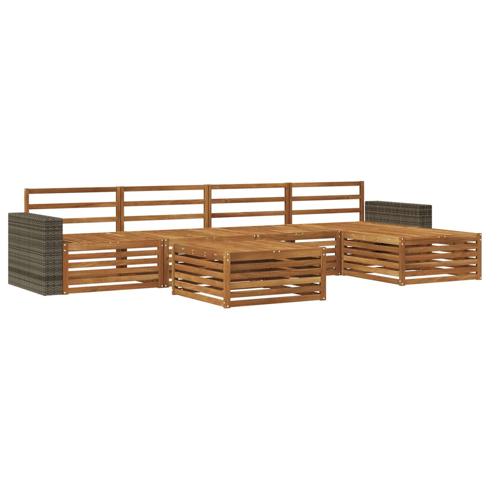 Ensemble de canapés d'extérieur 6 pcs naturel 79 x 79 x 37 cm