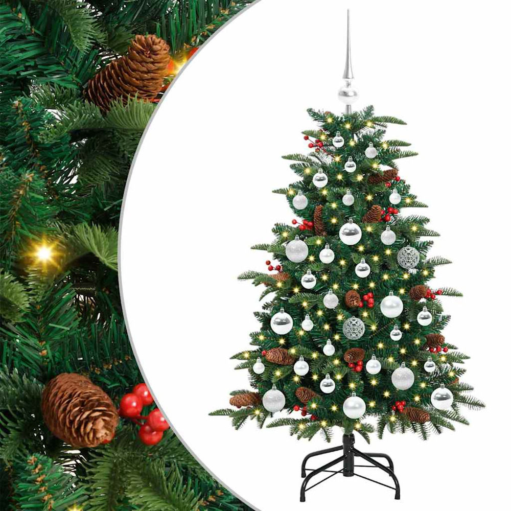 Sapin de noël artificiel vert 120 cm pvc, métal et plastique
