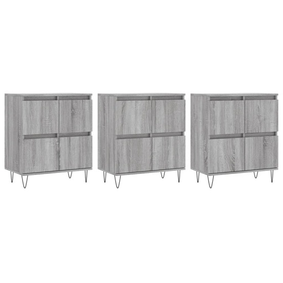Buffet bahut commode armoire meuble de rangement organisateur cuisine salle de séjour salons 3 pcs sonoma bois d'ingénierie g