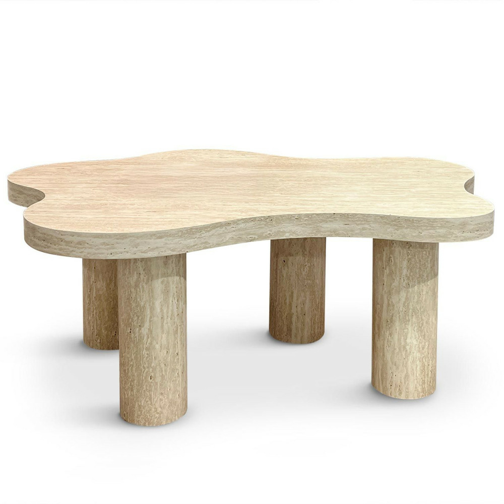 Table basse effet travertin 