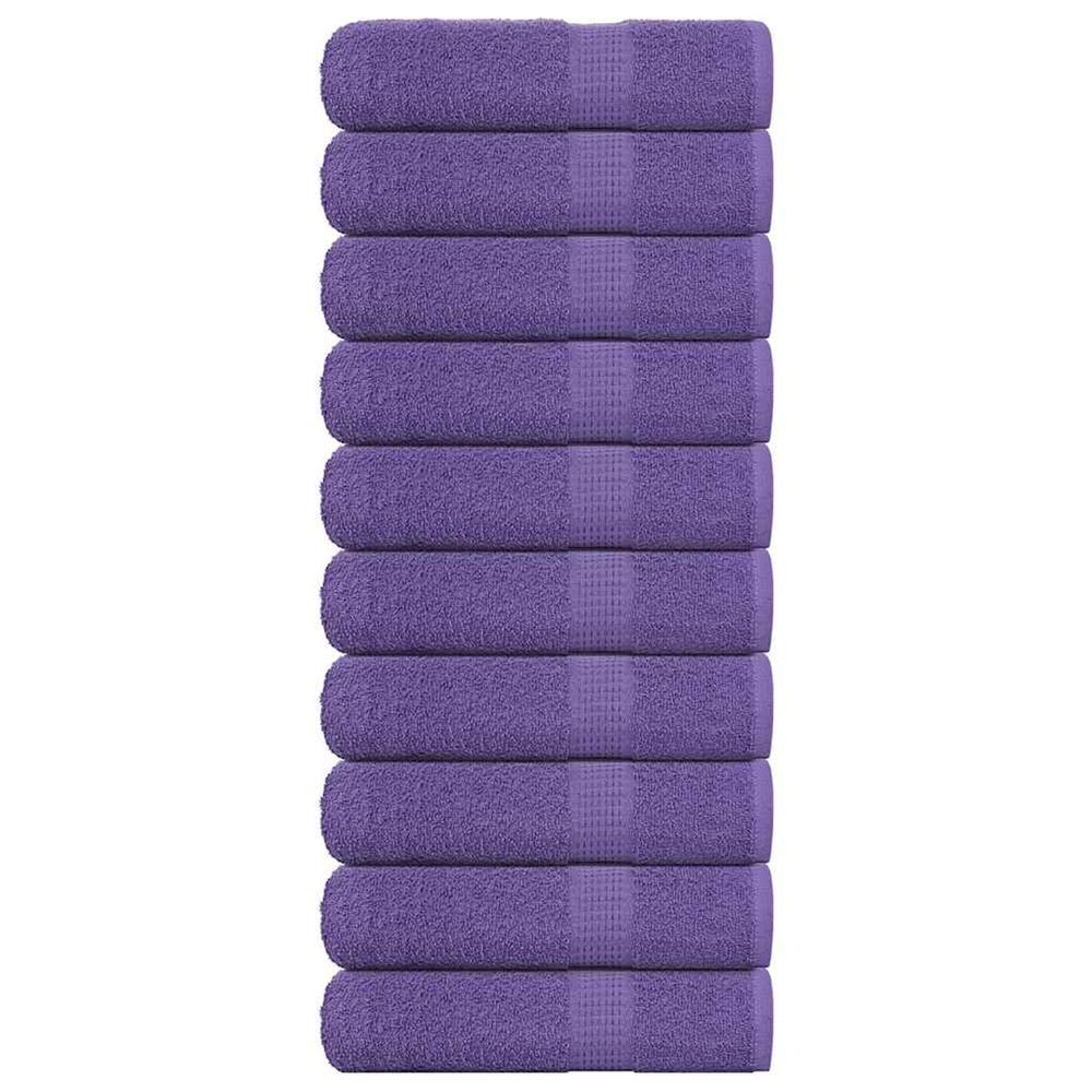 Serviettes de bain frogn 10 pcs violet 100x150 cm 360 g/m²