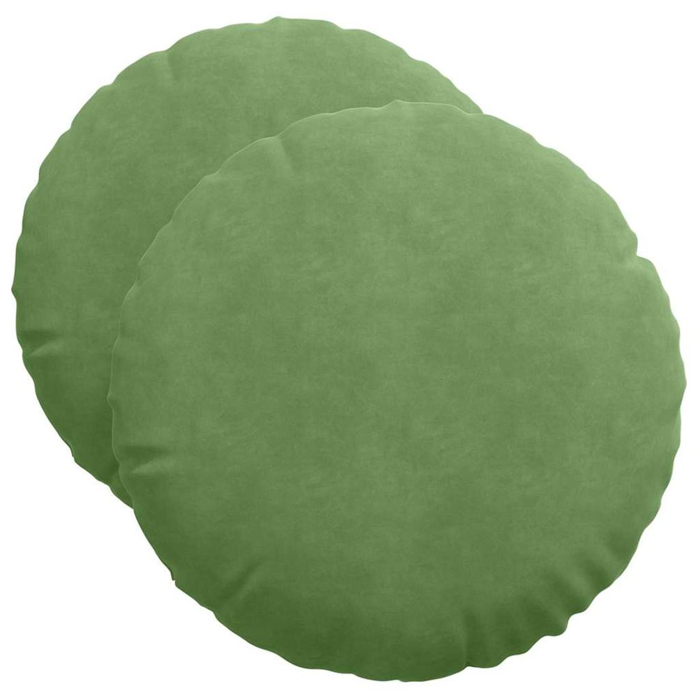 Coussins de siège 2 pc velours vert clair ø50 x 19 cm