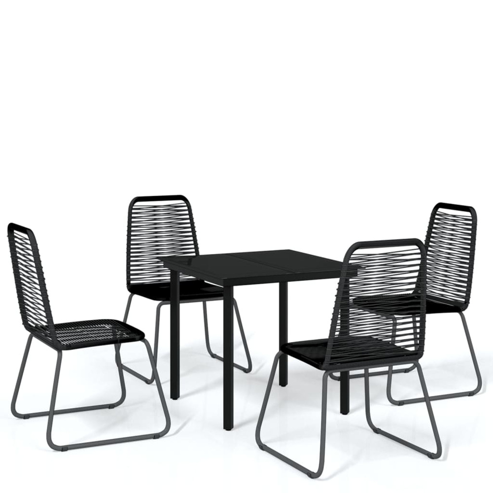 Ensemble à manger de jardin 5 pcs noir
