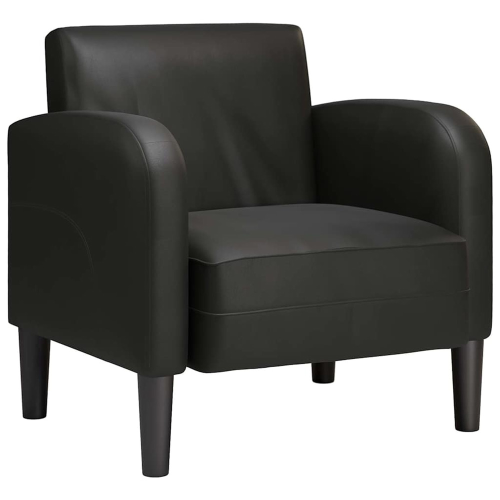 Chaise de canapé avec accoudoirs noir 54 cm similicuir