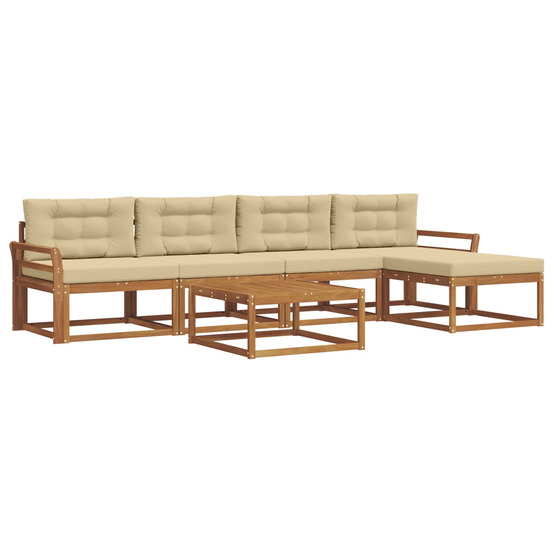 Ensemble de canapés d'extérieur 6 pcs naturel et beige