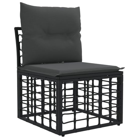 Unité de canapé sans accoudoir modulable pour extérieur noir